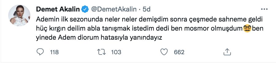 demet akalin dan adem ile atakan arasinda yasanan kavga ile ilgili dikkat ceken yorum